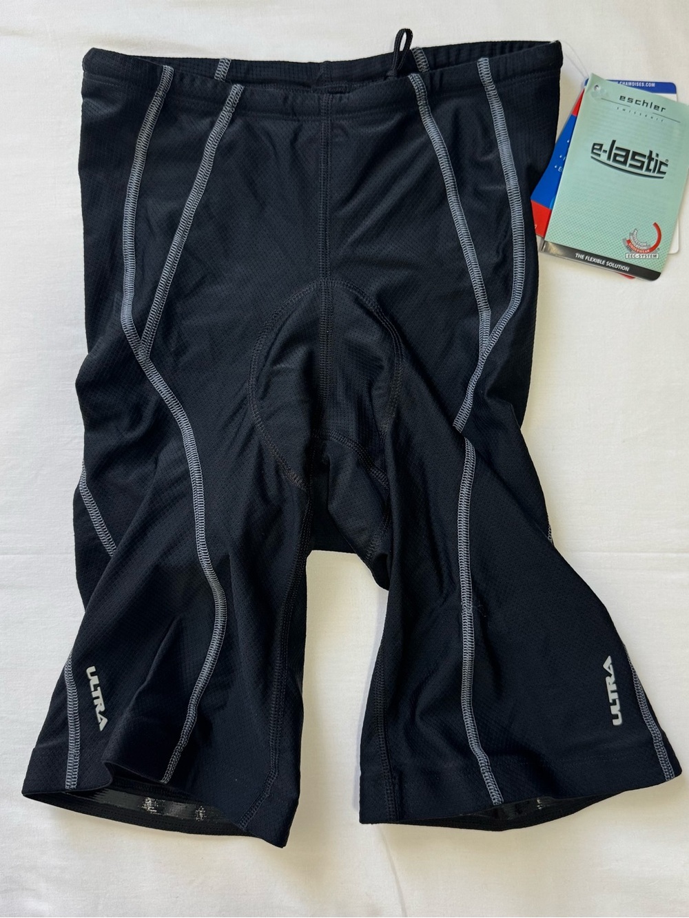 Performance‎ Ultra Biker Shorts Women's Large Black 10" Padded Nylon Cycling NEW